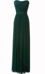 Prom Dresses For Adults, Wonderful Hunter Green Chiffon Ruffle Sweetheart Floor Length Empire Bridesmaid Dresses