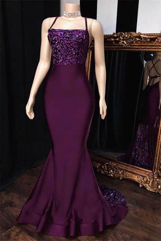 Navy Blue Dress, 2024 Grape Mermaid Halter Satin Lace Prom Dresses