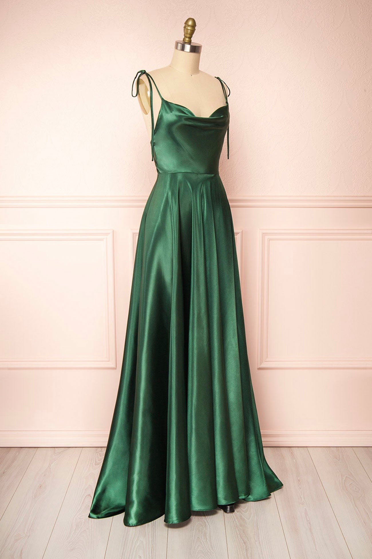 Chiffon Dress, Simple Satin Long Prom Dresses, A-Line Formal Evening Dresses