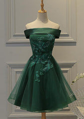 A-line Square Neckline Sleeveless Tulle Satin Short/Mini Homecoming Dress With Appliqued Beading