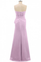 Prom Dresses Stores Near Me, Pink Strapless Ruffled Mermaid Long Bridesmaid Dress