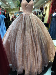 Evening Dress Wedding, rose gold quince dress