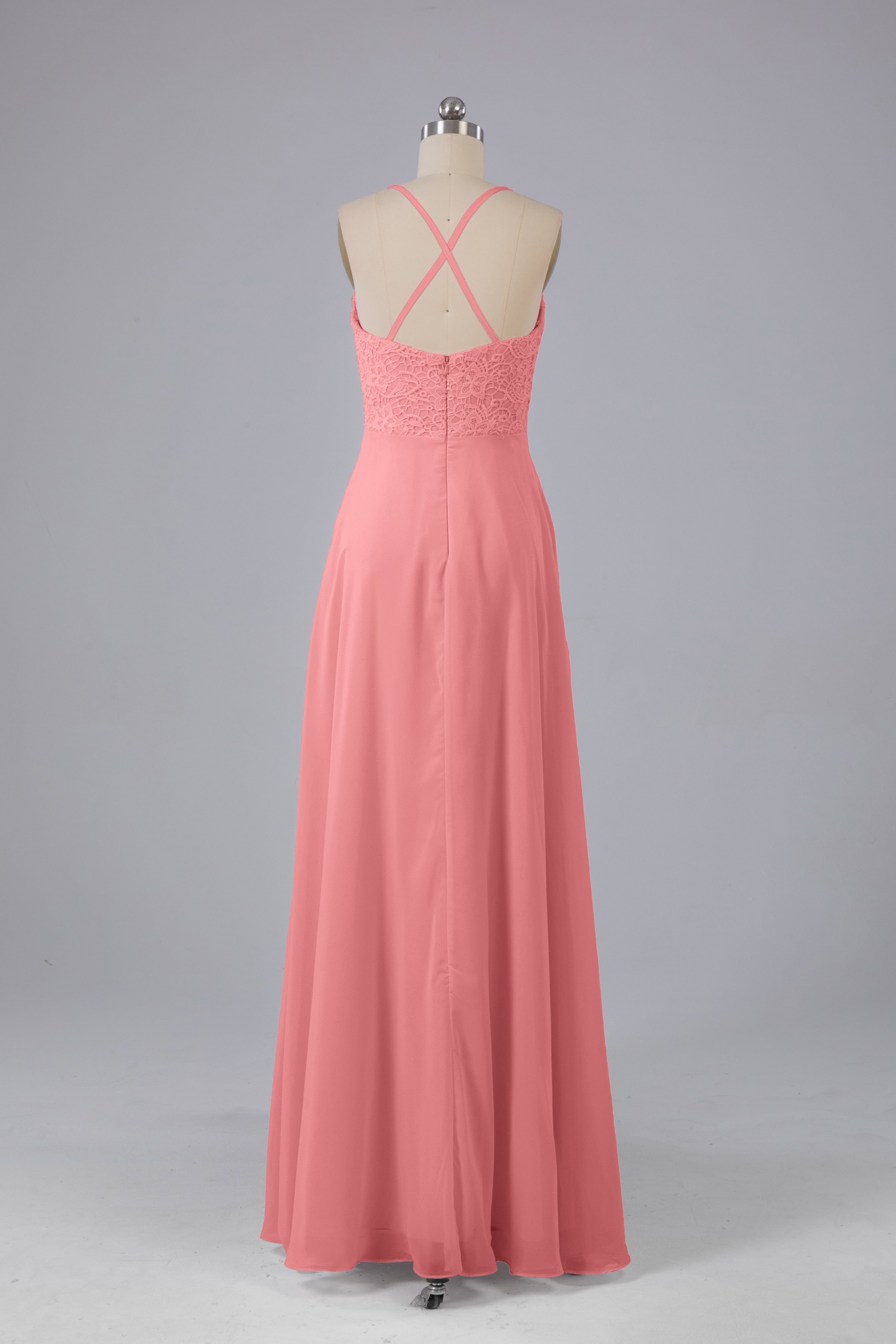 Prom Inspo, Backless Spaghetti Straps Lace Bridesmaid Dresses