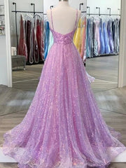 Lilac Spaghetti straps Formal Dress Prom Dress