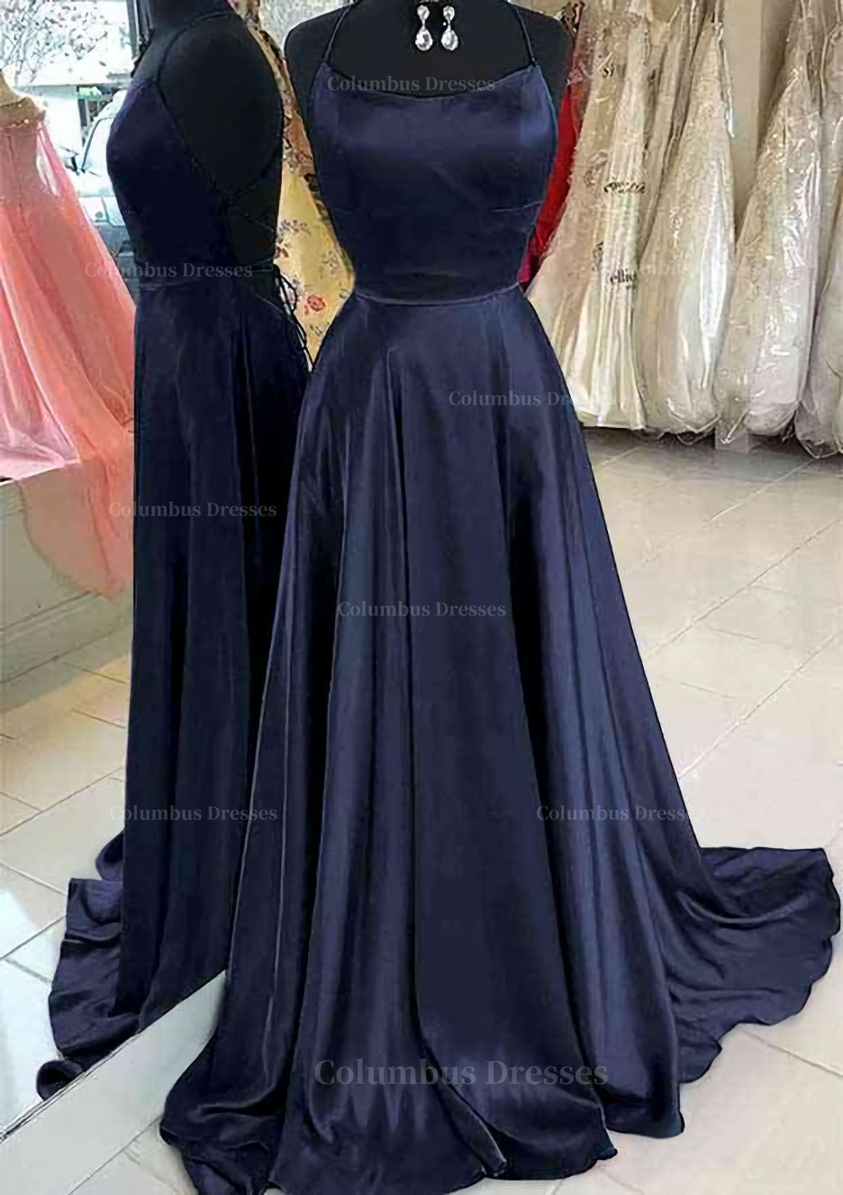 Prom Dress Long Sleeves, A-line Bateau Spaghetti Straps Sweep Train Charmeuse Prom Dress