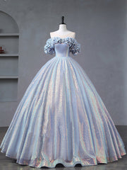 Formal Dress Store Near Me, A-Line Off Shoulder Tulle Sequin Blue Purple Long Prom Dress, Sequin Formal Dress