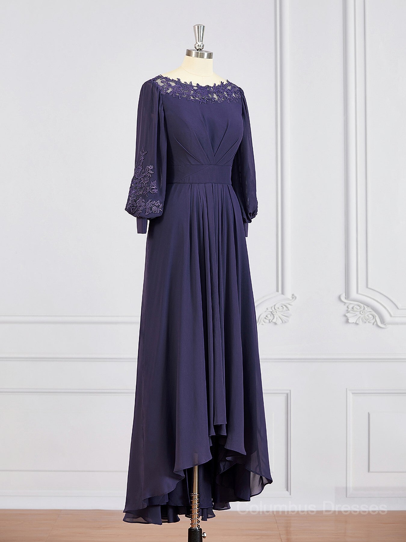 Bridesmaid Dress Website, A-Line/Princess Bateau Asymmetrical Chiffon Mother of the Bride Dresses