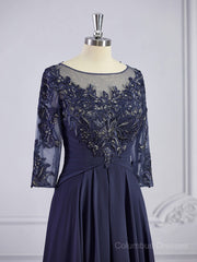 Bridesmaids Dress Websites, A-Line/Princess Bateau Floor-Length Chiffon Mother of the Bride Dresses With Appliques Lace