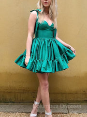 Prom Dresses Under 119, A-Line/Princess Sweetheart Short/Mini Taffeta Homecoming Dresses With Ruffles