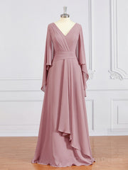 Bridesmaid Dresses Mismatch, A-Line/Princess V-neck Floor-Length Chiffon Mother of the Bride Dresses