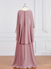 Bridesmaids Dresses Styles, A-Line/Princess V-neck Floor-Length Chiffon Mother of the Bride Dresses