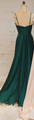 Pink Prom Dress, A-Line Straps Ruched Long Bridesmaid Dress Formal Dresses