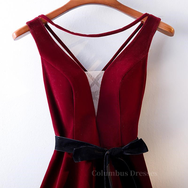 Homecoming Dress Style, A Line V Neck Short Burgundy Prom Dresses, Wine Red Short Formal Graduation Homecoming Dresses