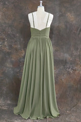 Affordable Spaghetti Straps Chiffon Bridesmaid Dresses