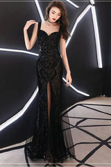 Sequin Evening Dress - Trumpet Mermaid Floor-Length Formal Party Gown for Women