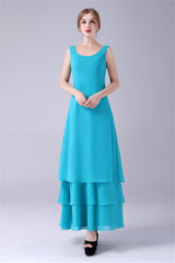 Evening Dress Yde, Blue Chiffon Mother Of The Bride Dresses With Jacket