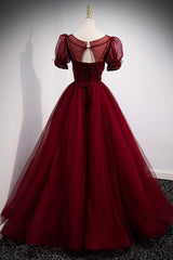 Burgundy Ballgown Long Prom Dress with Removable Jacket