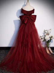 Prom Dresses2021, Burgundy Mermaid Long Prom Dress, Burgundy Formal Evening Dresses