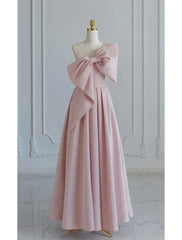 Buyishang Wedding Dresses A-Line One Shoulder Sleeveless Floor Length Taffeta Bridal Gowns With Bow(s)