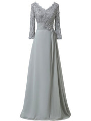 Cheap Elegant V-Neck Appliques A-Line Mother Of The Bride Dress