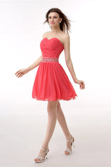 Party Dresses Casual, Crystal Chiffon Short Homecoming Dresses