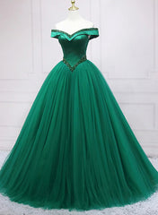 Dark Green Princess Long Formal Dress Green Party Dress Sweet 16 Dress prom dresses shops