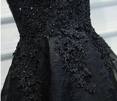 Homecoming Dresses 2033, Black Lace Graduation Dresses, A Line Black Homecoming Dresses, Semi Formal Dress