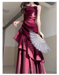 Fishtail Prom Dress French Style Straps Evening Dress