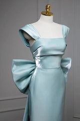 Elegant Mermaid Bow Satin Long Evening Dress Prom Dress