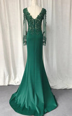 Homecoming Dresses Under 56, V-Neck Lace Top Mermaid Long Prom Dress