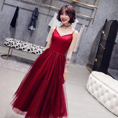 Burgundy tulle short prom dress cocktail dress