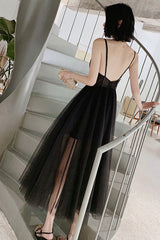 Black tulle short prom dress homecoming dress