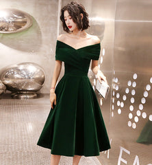 Green velvet short prom dress homecoming dress