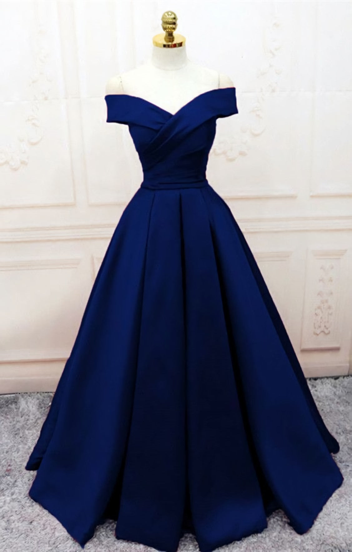 Girlie Dress, OFF THE SHOULDER NAVY LONG Prom Dresses