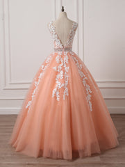 Green Prom Dress, Gorgeous Coral Tulle  High Quality V-neck Lace Appliques Beads Party Dress, Long Formal Dress