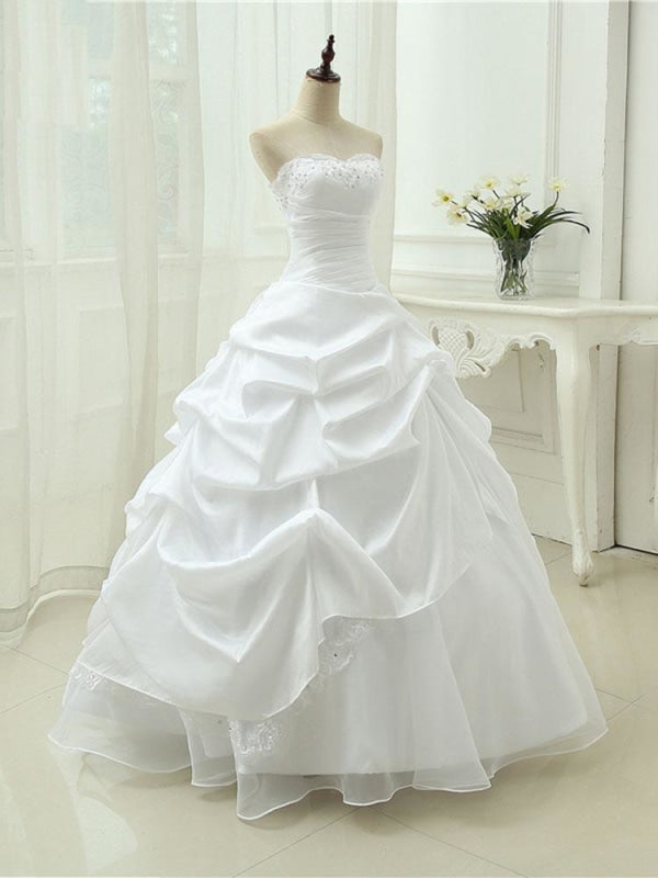 Weddings Dresses For The Beach, Gorgeous Sweetheart Beaded Ball Gowns Lace-Up Wedding Dresses