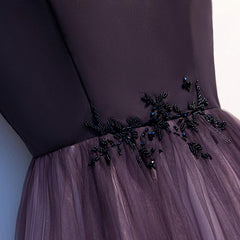 On Shoulder Dress, Unique A Line Ombre Purple Beading Prom Dresses With Lace Up Long Dance Dresses