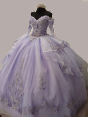 Prom, Lilac Princess Ball Gown Quincea¨½era Dress Sweet 16 Dress