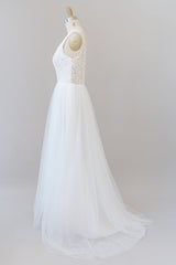 Wedding Dresses Prices, Long A-line Straps V-neck Chiffon Open Back Wedding Dress