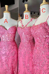 Mermaid Hot Lace Long Prom Dress, Long Hot Formal Graduation Evening Dress