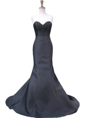 Mermaid Sweetheart Backless Black And White Backless Prom Dress