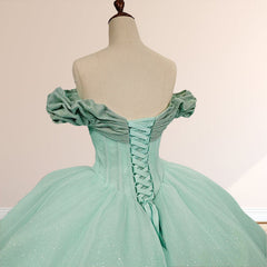 Mint Green Off the shoulder Tulle Ball Gown Quinceanera Dresses