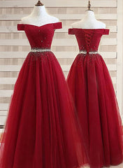 Evening Dresses Stores, Off Shoulder Long Formal Dress, Beaded Party Dresses