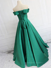 Prom Dress Simple, Off the Shoulder Long Prom Dresses, Off Shoulder Formal Evening Dresses