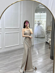 Pretty Sheath Strapless Neckline Sleeveless Evening Dress Silver Sequin Prom Dresses