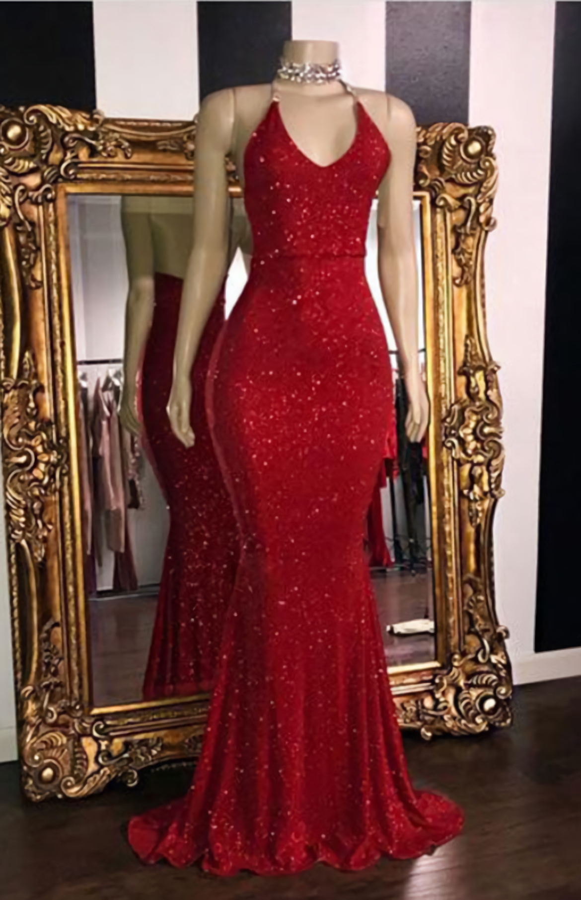 Party Dress Christmas, Sleeveless Spaghetti Straps Mermaid Prom Dresses