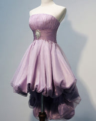 Bridesmaids Dresses Uk, Gorgeous Strapless High Low Beaded Pretty Handmade For Teens Homecoming Dresses