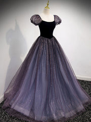 Party Dress Man, Purple Tulle Long Prom Dresses, Purple Formal Graduation Dresses