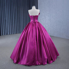 Quinceanera Dress Novelty A Line Satin Strapless Ball Gown Evening Dress for Women