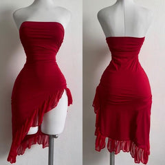 Red Short Prom Dresses Short Birthday Outfits